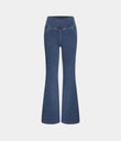 Halara Flex™ High Waisted Crossover Pocket Washed Casual Jeans - Washed Denim Bleached Blue