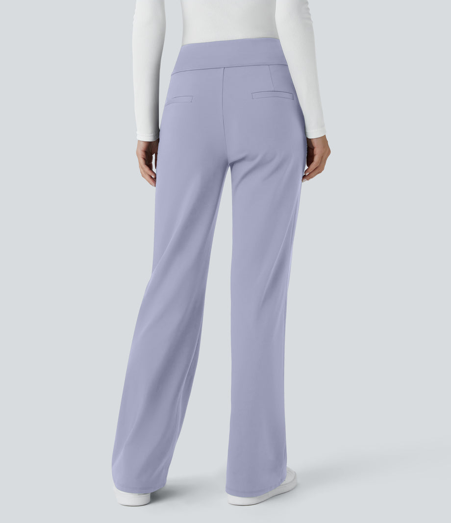 Halara Flex™ DayStretch Mid Rise Side Zipper Pocket Work Flare Pants - Icelandic Blue
