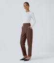 Halara Flex™ High Waisted Pocket Solid Work Tapered Pants - Rocky Road