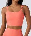 Halara UltraSculpt™ Double Straps Twisted Backless Cropped Yoga Tank Top - Fusion Coral