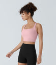 SoftlyZero™ Airy Square Neck Backless Crisscross Cropped Cool Touch Yoga Tank Top-UPF50+ - Primrose Pink