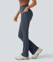 Halara UltraSculpt™ High Waisted Tummy Control Pocket Shaping Yoga Bootcut Leggings - Silent Blue