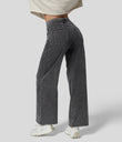 Halara Flex™ High Waisted Pockets Wide Leg Loose Work Jeans - Hemp Rope Black Denim