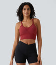 OneForm Seamless Flow Low Support Ruched Double Straps Sports Bra A-D Cups - American Beauty