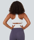 SoftlyZero™ Plush U Neck Racerback Cut Out Cropped Yoga Tank Top - White