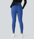 SoftlyZero™ Plush High Waisted Drawstring Pocket Plain Full Length Joggers - Beaucoup Blue