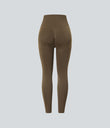 OneForm Seamless Flow High Waisted Ruched 7/8 Yoga Leggings - Dawn Brown