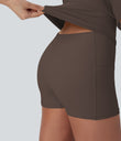SoftlyZero™ Airy U Neck 2-in-1 Pocket Mini Cool Touch Dance Active Dress-Easy Peezy - Chocolate Martini