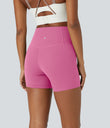 Halara UltraSculpt™ High Waisted Tummy Control Side Pocket Shaping Training Biker Shorts 5'' - Pink Power