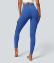 SoftlyZero™ Crossover Pocket Plain Leggings-UPF50+ - Beaucoup Blue