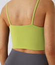 Basic Padded Workout Cropped Low Support Tank Top A-D Cups - Shadow Lime