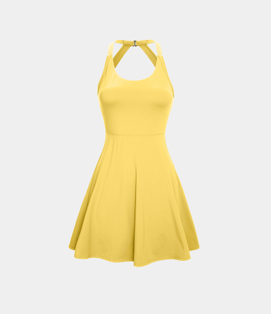 Flare Mini Dance Active Dress-Longer Length - Goldfinch