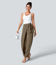 Halara Flex™ High Waisted Tie Side Wide Leg Work Pants - Lead Gray
