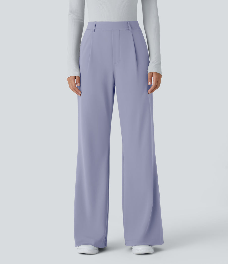 Halara Flex™ DayStretch High Waisted Pocket Work Flare Pants - Icelandic Blue