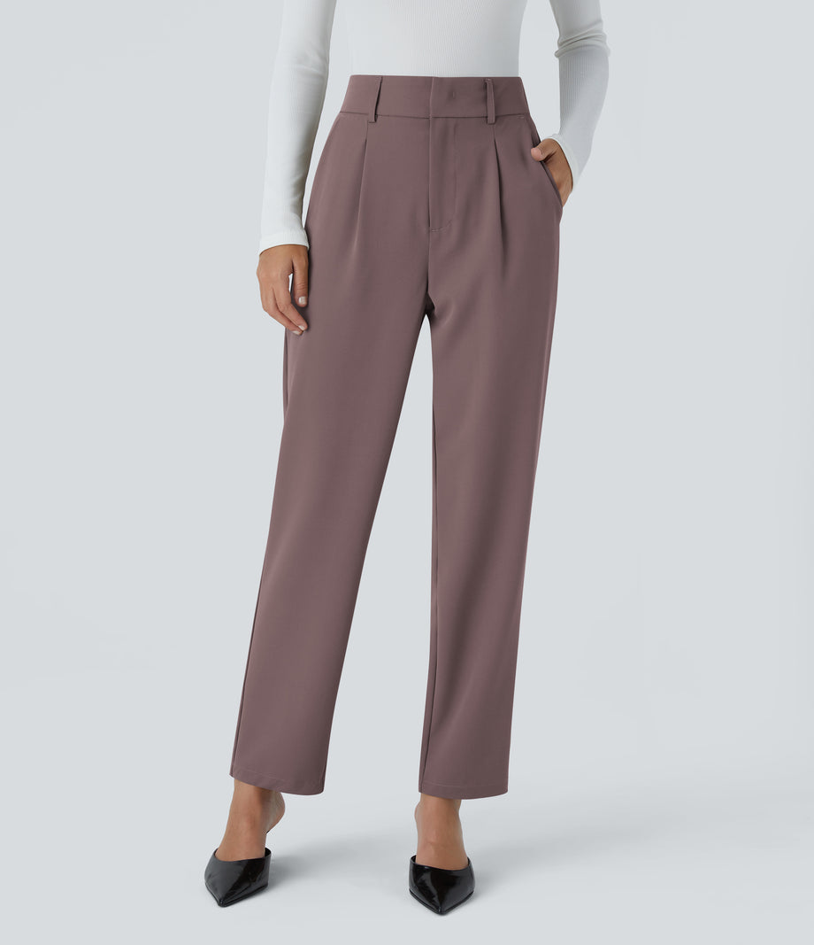 Halara Flex™ High Waisted Pocket Solid Work Tapered Pants - Roselle Purple