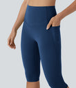 Halara UltraSculpt™ High Waisted Tummy Control Pedal Pusher Yoga Leggings with Pockets - Navy Peony