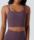 Halara UltraSculpt™ Double Straps Twisted Backless Cropped Yoga Tank Top - Night's Purple