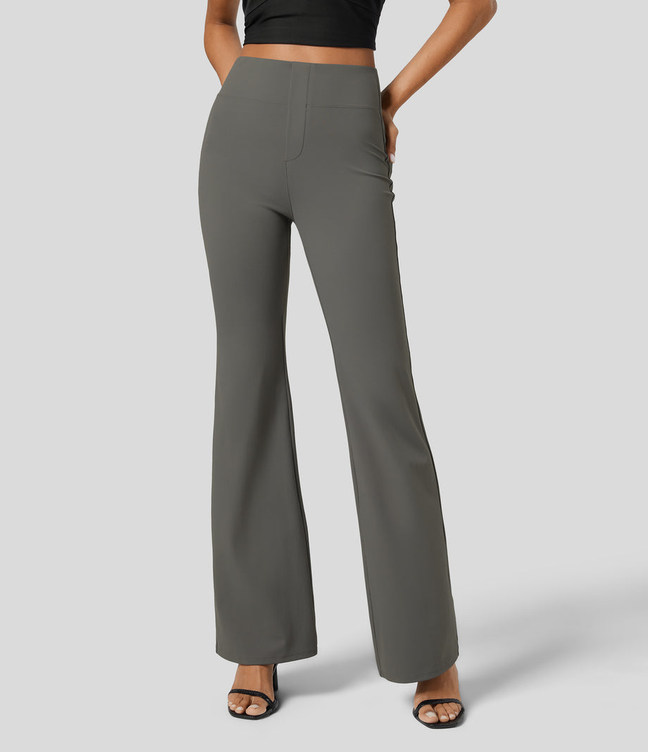 Halara Flex™ High Waisted Back Side Pocket Slight Flare Work Pants - Chimera