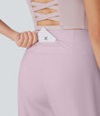 SoftlyZero™ Airy High Waisted Pockets Cool Touch Yoga Bermuda Shorts - Pink Purple