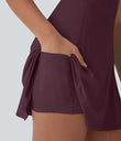 SoftlyZero™ Airy U Neck 2-in-1 Pocket Mini Cool Touch Dance Active Dress-Easy Peezy - Fig