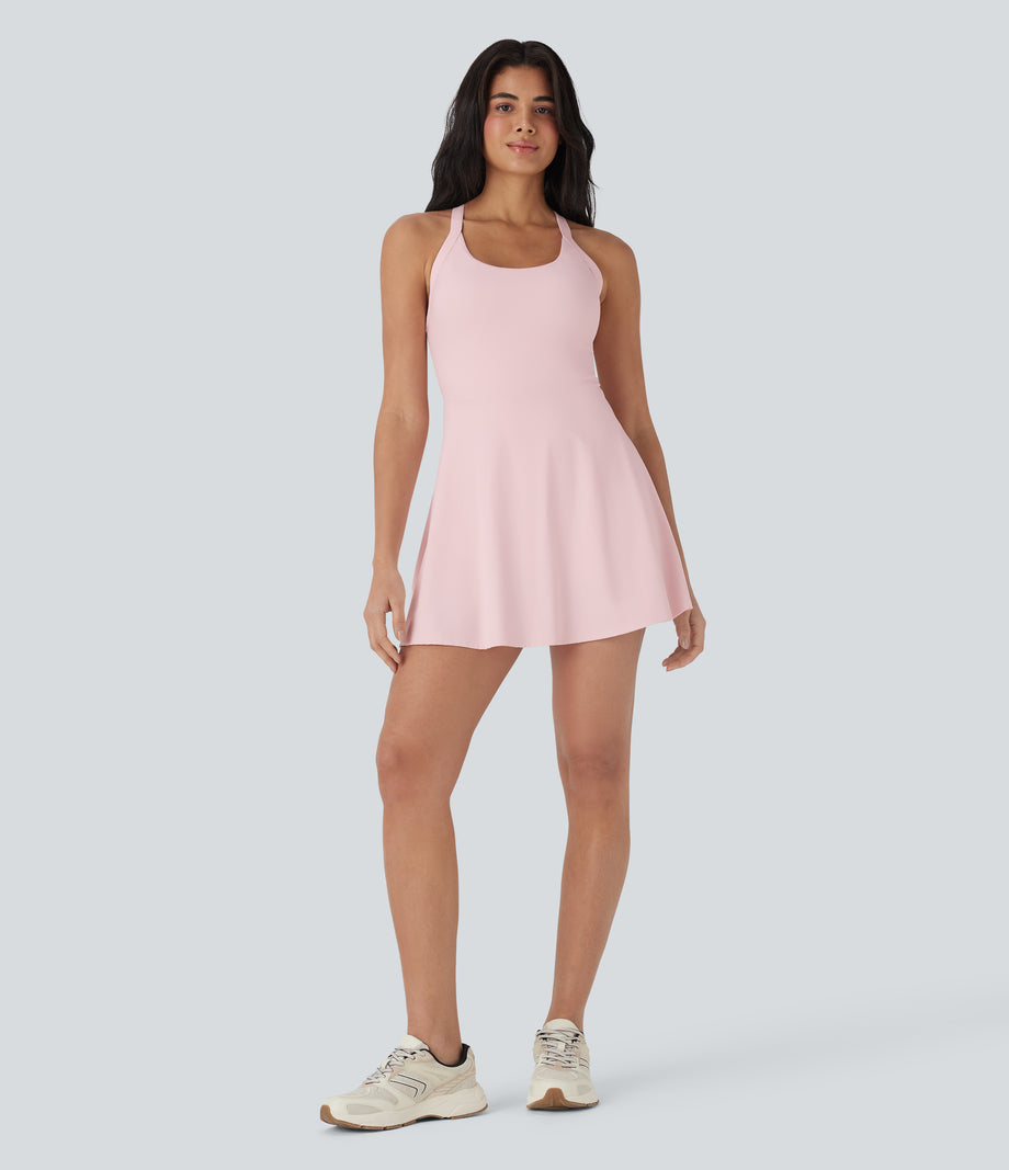 SoftlyZero™ Airy Backless Twisted Cool Touch Dance Active Dress-Easy Peezy Edition - Primrose Pink