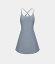 SoftlyZero™ Plush Backless Active Dress - Gray Haze Blue