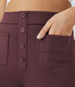DayStretch High Waisted Pockets Straight Leg Casual Pants - Red Mahogany