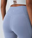 SoftlyZero™ Crossover Pocket Plain Leggings-UPF50+ - Xenon Blue