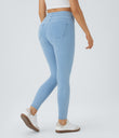 Halara Flex™ High Waisted Pocket Denim Casual Leggings - Washed Denim Sunny Blue