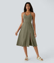 Everyday Midi Chill Dress-La Land - Withered Green