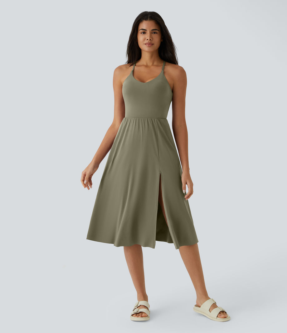 Everyday Midi Chill Dress-La Land - Withered Green