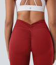 Halara UltraSculpt™ High Waisted Tummy Control Butt Lifting Ruched Pocket Shaping Yoga Leggings - Aura Orange