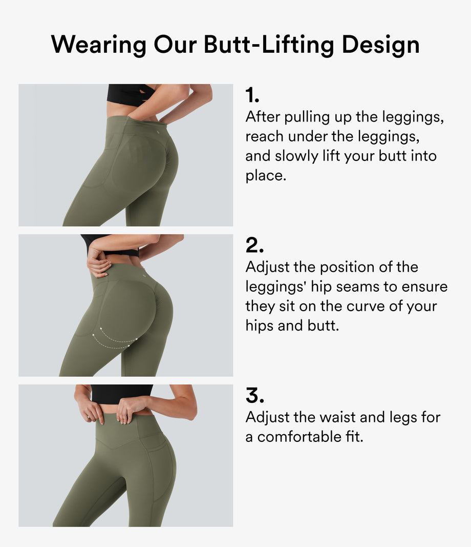 Halara UltraSculpt™ High Waisted Scrunch Butt Lifting Tummy Control Pocket Shaping Yoga Bootcut Leggings - Grass Grey Green