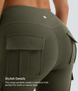 DayStretch High Waisted Cargo Pocket Skinny Yoga Leggings - Forest Night