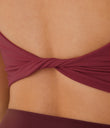 Double Straps Cropped Yoga Tank Top - Deep Wine