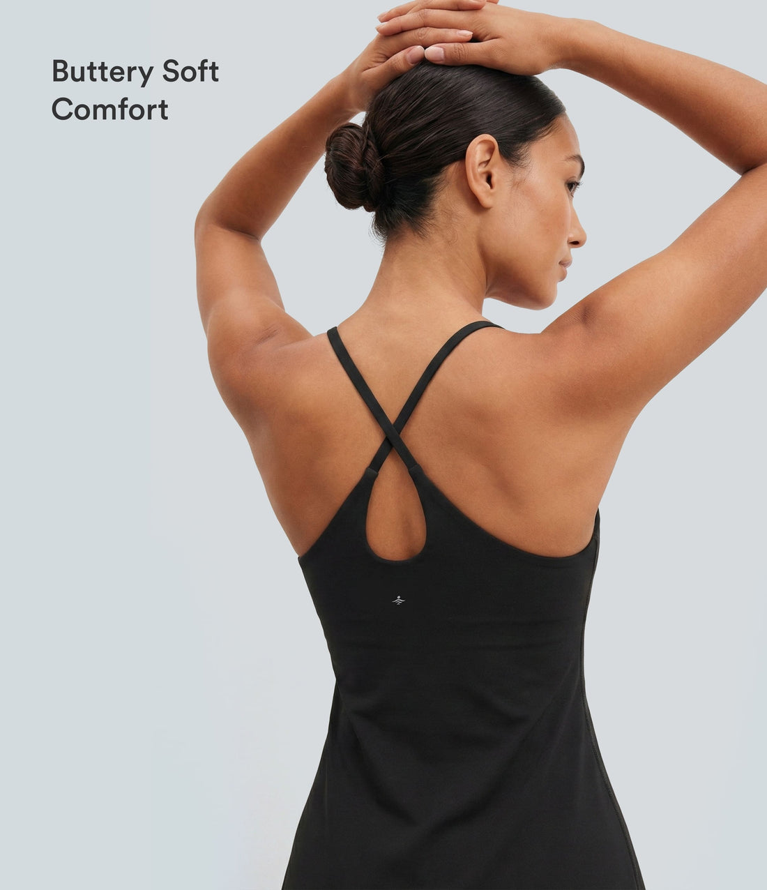 SoftlyZero™ Plush Backless Active Dress - Black