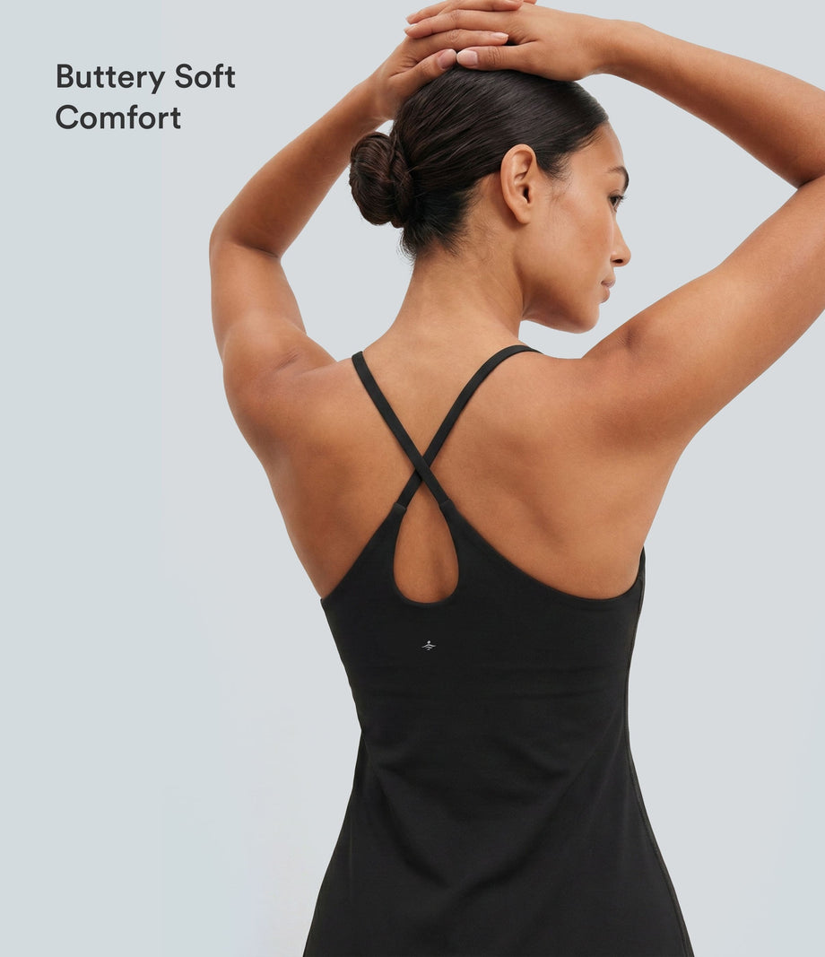 SoftlyZero™ Plush Backless Active Dress - Black