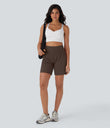 SoftlyZero™ Airy Super High Waisted 2-in-1 Cool Touch Yoga Shorts 7" with Pockets - Chocolate Martini