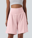 SoftlyZero™ Airy Super High Waisted 2-in-1 Cool Touch Yoga Shorts 9" with Pockets - Primrose Pink