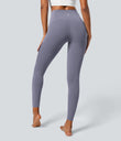 SoftlyZero™ Crossover Pocket Plain Leggings-UPF50+ - Light Gray Violet