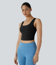 U Neck Crossover Barre Ballet Dance Tank Top A-D Cups - Black