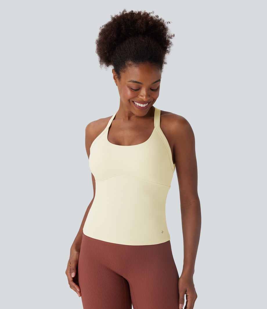 SoftlyZero™ Plush Cut Out Yoga Tank Top A-D Cups - Solitary Star