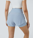 Breezeful™ Super High Waisted Curved Hem 2-in-1 Pocket Quick Dry Yoga Shorts 3.5'' - Angel Falls