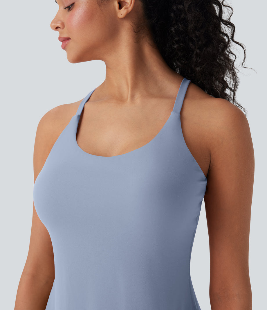 SoftlyZero™ Plush Active Dress-Longer Length-Easy Peezy Edition DD-F Cups - Skyway