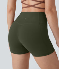 Halara UltraSculpt™ High Waisted Tummy Control Pocket Shaping Training Biker Shorts 3'' - Deep Woodland Green