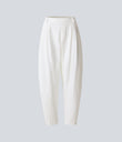 Mid Rise Pocket Barrel Leg Baggy Work Pants - White
