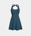 SoftlyZero™ Airy Backless Twisted Cool Touch Dance Active Dress-Easy Peezy Edition - Majolica Blue