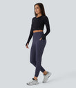 SoftlyZero™ Plush Thermal High Waisted Tummy Control Pocket Workout Leggings - Overture
