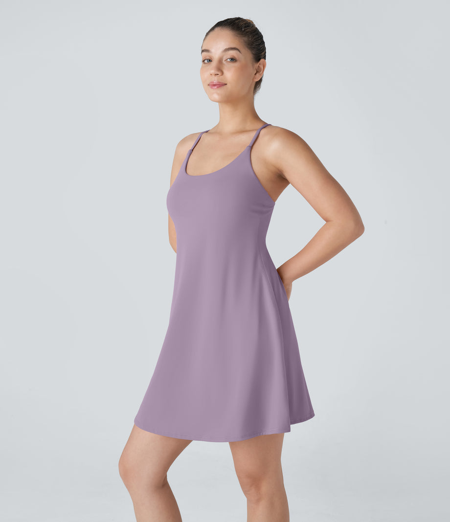 SoftlyZero™ Plush Backless Active Dress-Longer Length-Easy Peezy Edition - Tulip Purple