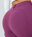 DayStretch High Waisted Zipper Pockets Solid Skinny Cargo Pants - Deep Orchid